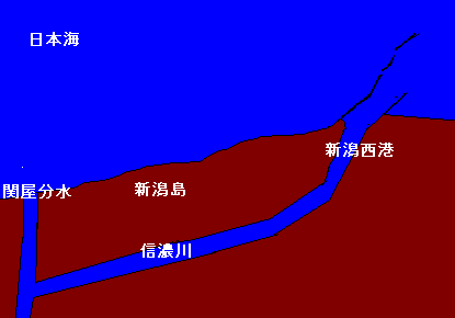 新潟市中心部の概略図