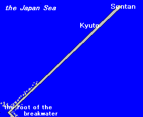 a map of the west breakwater of Niigata East Port