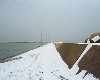 The North Breakwater of Niigata East Port were snowy.